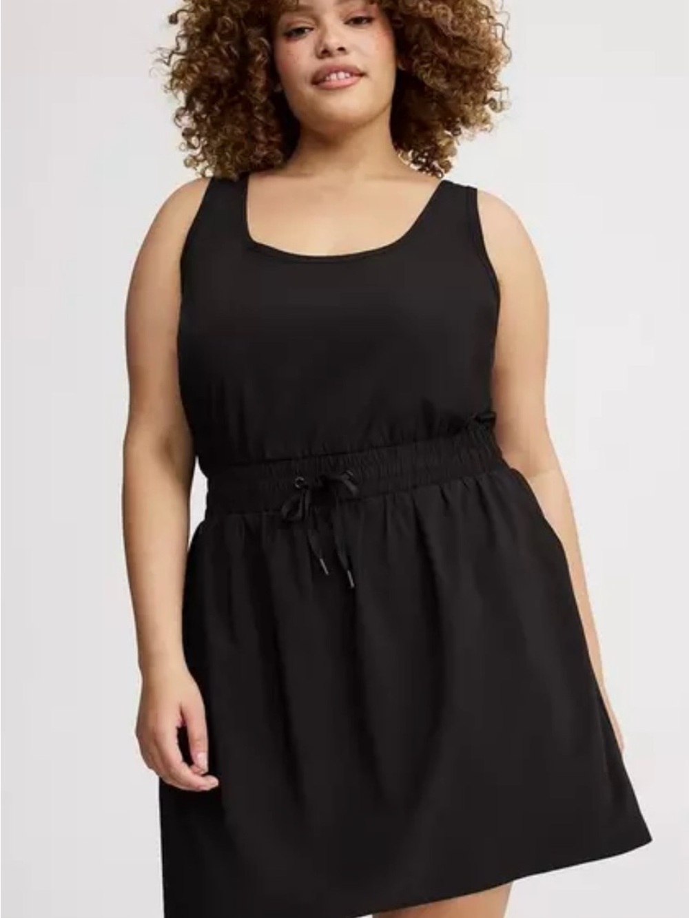 TRU By Torrid Black Tank Romper Active Dress Size 3 Smocked Waist